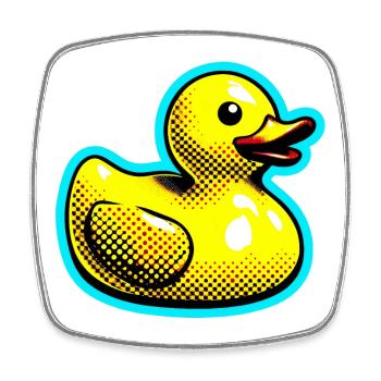 Ente Ente Ente Ente Ente - Viereckiger Kühlschrankmagnet - Weiß - Vorne