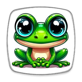 Grenouille - Magnet carré - blanc - Devant