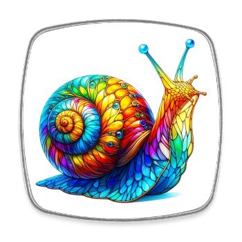 Escargot - Magnet carré - blanc - Devant