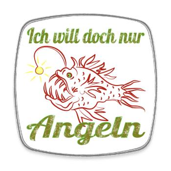 Ein Laternen Fisch - Viereckiger Kühlschrankmagnet - Weiß - Vorne