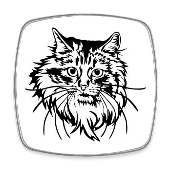 Norwegische Waldkatze - Viereckiger Kühlschrankmagnet - Weiß - Vorne