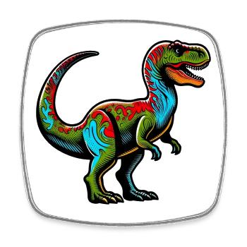 Dinosaure - Magnet carré - blanc - Devant