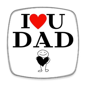 Father and son, father and daughter, Father's Day - Square fridge magnet - white - Front