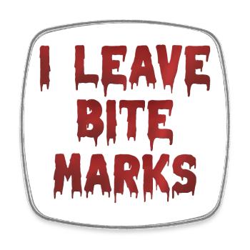 Bite Mark's Blood Traces - Square fridge magnet - white - Front