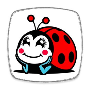 Ladybird - Square fridge magnet - white - Front