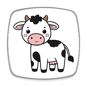 Vache Vaches - Magnet carré - blanc - Devant