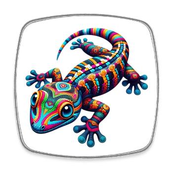 Gecko - Magnet carré - blanc - Devant