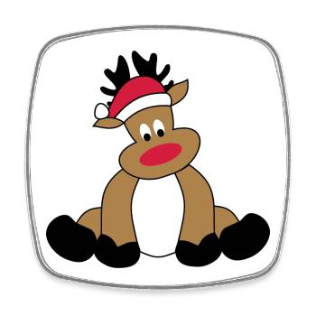 Reindeer for Christmas - Square fridge magnet - white - Front