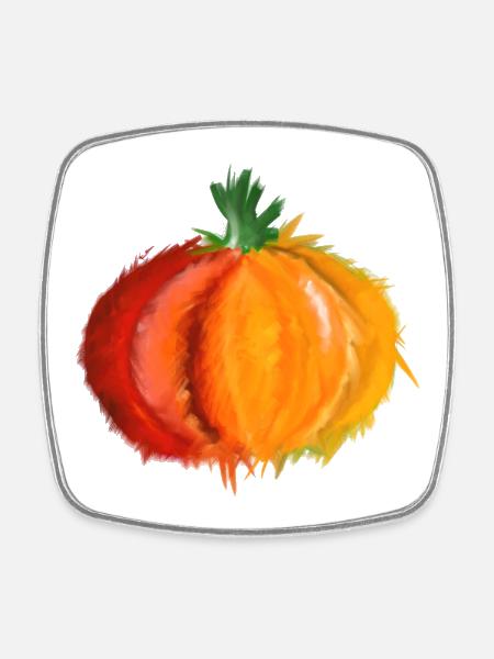pumpkin - Square fridge magnet - white