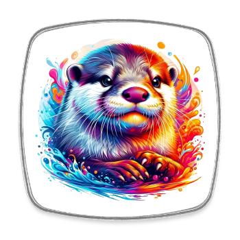 Otter - Square fridge magnet - white - Front