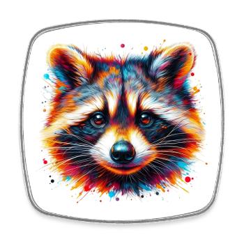 Raccoon - Square fridge magnet - white - Front