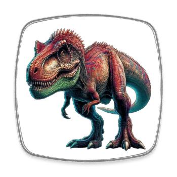 Dinosaurier - Viereckiger Kühlschrankmagnet - Weiß - Vorne