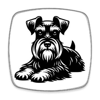 Miniature Schnauzer - Square fridge magnet - white - Front
