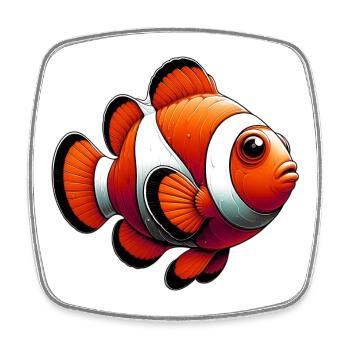 Clownfisch - Viereckiger Kühlschrankmagnet - Weiß - Vorne