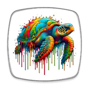 Turtle - Square fridge magnet - white - Front
