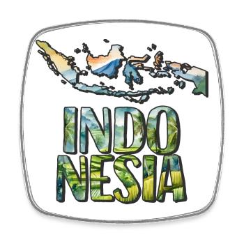 Aquarell Landkarte Indonesien - Viereckiger Kühlschrankmagnet - Weiß - Vorne