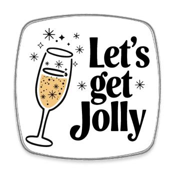 Let’s Get Jolly - Square fridge magnet - white - Front