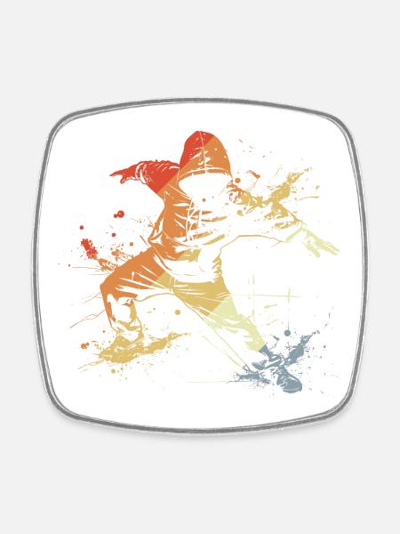 Breakdancer Vintage Look - Magnet carré - blanc