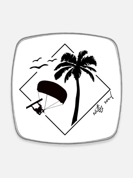 Kite Vibes - Square fridge magnet - white