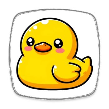 Ente Ente Ente Ente Ente - Viereckiger Kühlschrankmagnet - Weiß - Vorne