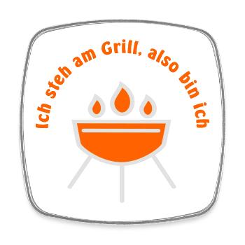 Grillen - Viereckiger Kühlschrankmagnet - Weiß - Vorne