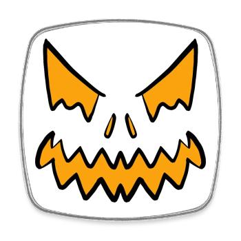 Halloween Face 1/2024 - Viereckiger Kühlschrankmagnet - Weiß - Vorne