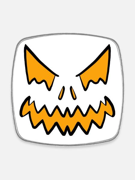 Visage d’Halloween 1/2024 - Magnet carré - blanc