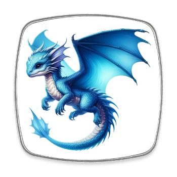 Dragon - Square fridge magnet - white - Front