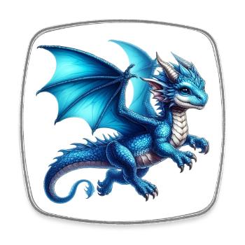 Dragon - Square fridge magnet - white - Front