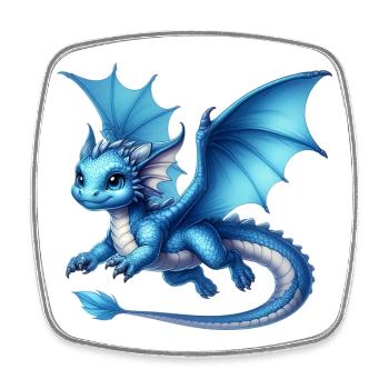 Dragon - Square fridge magnet - white - Front