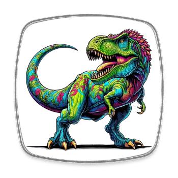 Dinosaur - Square fridge magnet - white - Front