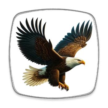 Adler - Viereckiger Kühlschrankmagnet - Weiß - Vorne