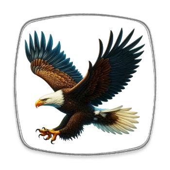 Adler - Viereckiger Kühlschrankmagnet - Weiß - Vorne