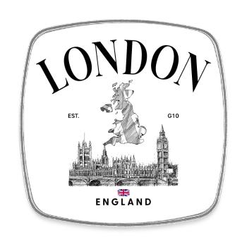 Tiny Union Jack on Black - Square fridge magnet - white - Front