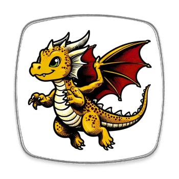 Dragon - Square fridge magnet - white - Front