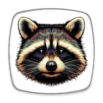 Raccoon - Square fridge magnet - white - Front