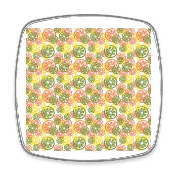 Fruit Lemon Orange Pattern - Square fridge magnet - white - Front
