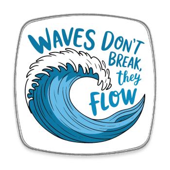 Conception de vagues fluides - Magnet carré - blanc - Devant