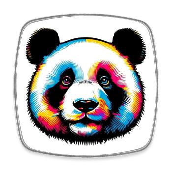 Panda - Viereckiger Kühlschrankmagnet - Weiß - Vorne