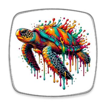 Turtle - Square fridge magnet - white - Front
