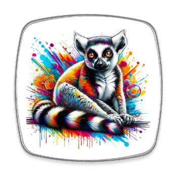 Lemur - Square fridge magnet - white - Front