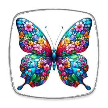Butterfly - Square fridge magnet - white - Front