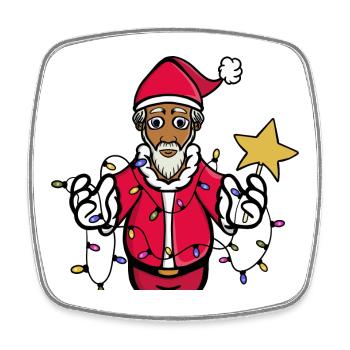 Ein strahlender Weihnachtsmann - Viereckiger Kühlschrankmagnet - Weiß - Vorne