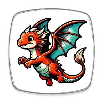 Dragon - Square fridge magnet - white - Front