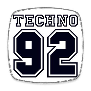 TECHNO 92 - Square fridge magnet - white - Front