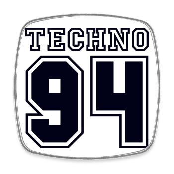 TECHNO 94 - Viereckiger Kühlschrankmagnet - Weiß - Vorne