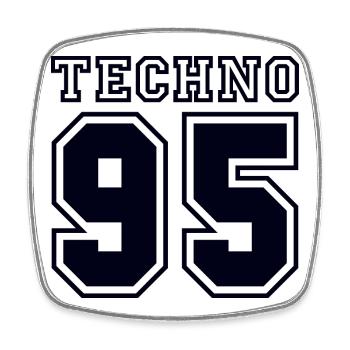 TECHNO 95 - Viereckiger Kühlschrankmagnet - Weiß - Vorne