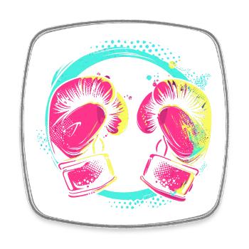 Kickboxing Cartoon Style - Square fridge magnet - white - Front