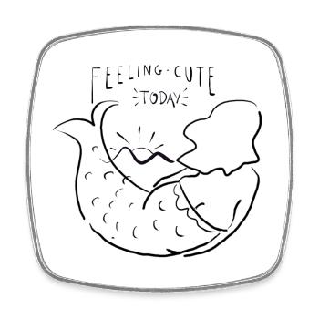 Feeling cute mermaid - Viereckiger Kühlschrankmagnet - Weiß - Vorne