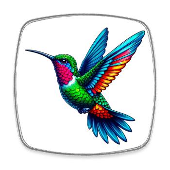 Colibri - Magnet carré - blanc - Devant